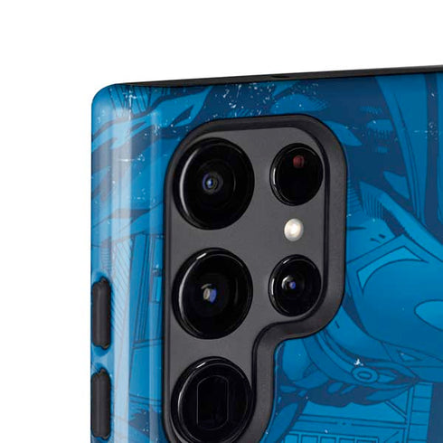 DC Comics Superman Logo Background Pattern Galaxy S25 Ultra Impact Case